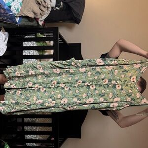 dip Green Floral Maxi Dress